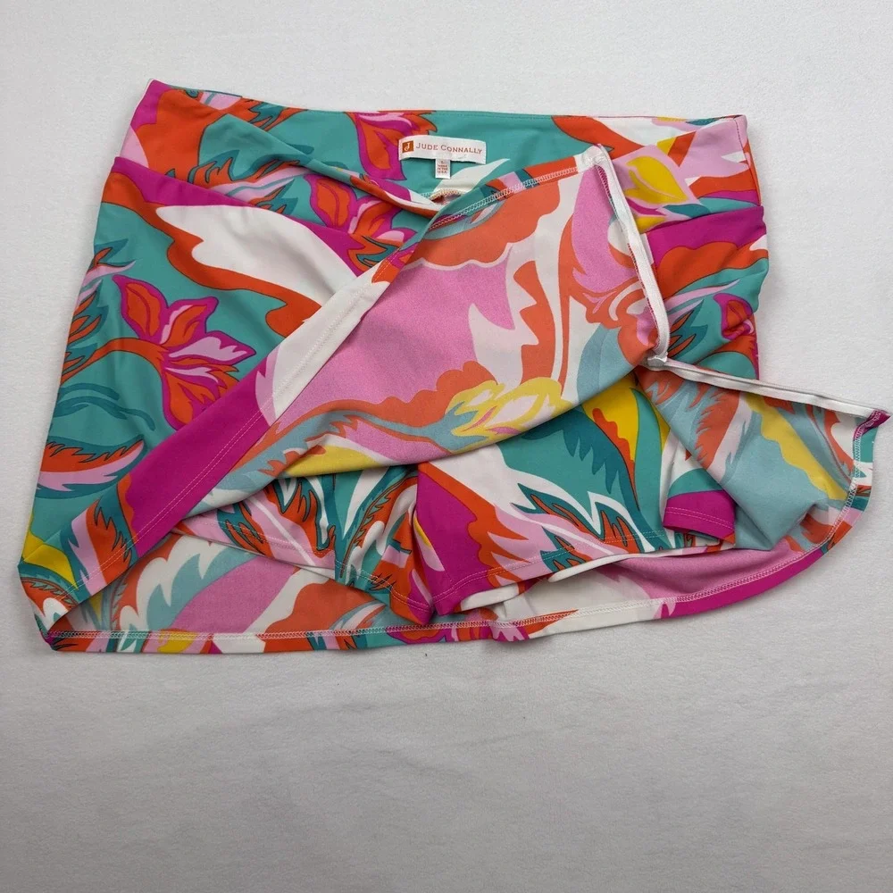 Jude Connally Skort Womens Large Multicolor Floral Golf‎ Tennis Made USA